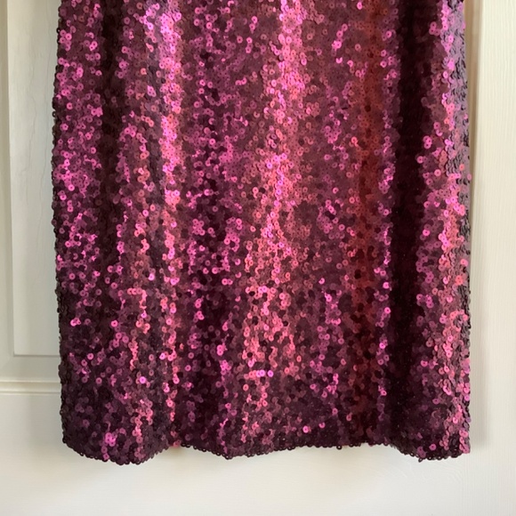 Theory Silk Sequins Party Dress Magenta SZ 10 - Picture 3 of 16